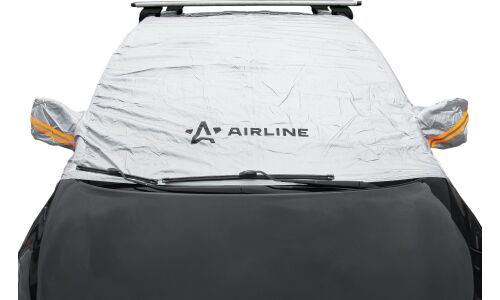 Чехол-тент на лобовое/боковые стёкла Airline, внешний, от солнца и снега, 130x140x52см, серый, арт. ADCT002