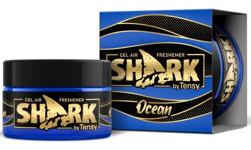 Ароматизатор на торпедо Tensy Shark Ocean (Морская свежесть), гелевый, баночка 75г, арт. TZ-02 SHARK