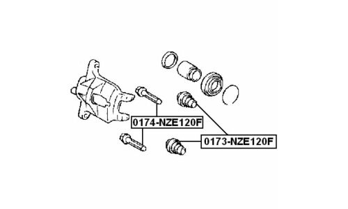 Пыльник направляющей тормозного суппорта Febest, передний, арт. 0173-NZE120F