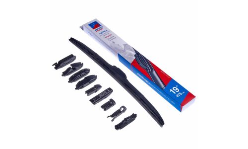 Щетка стеклоочистителя Double Force 475мм (19") гибридная, всесезонная, 10 переходников, 1 шт, арт. DFHY19