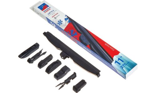 Щетка стеклоочистителя Double Force 275мм (11") каркасная, зимняя, крепления J-Hook, Side Pin (P&H), Pinch Tab, Push Button, 1 шт, арт. DFW11