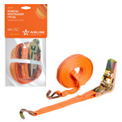 Стяжка для груза Airline, строп лента, с храповым механизмом, крюки, нагрузка до 600кг, размер 25мм x 3м, арт. AS-T-20
