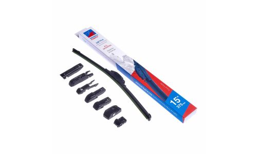 Щетка стеклоочистителя Double Force 375мм (15") бескаркасная, всесезонная, 7 переходников, 1 шт, арт. DFF15