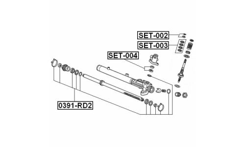 Ремкомплект рулевой рейки Febest, арт. SET-003