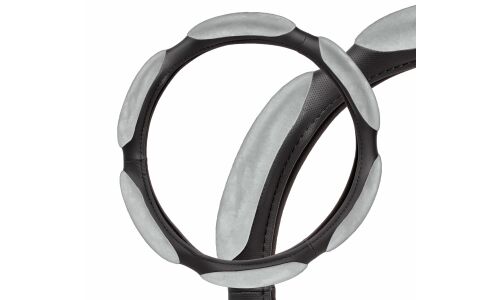 Оплетка на руль Airline, спонжевая, серый цвет, размер L (39-41см)