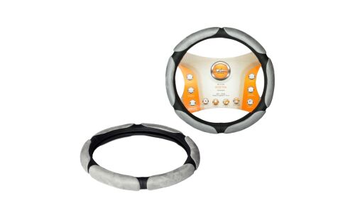 Оплетка на руль Airline, спонжевая, серый цвет, размер L (39-41см)