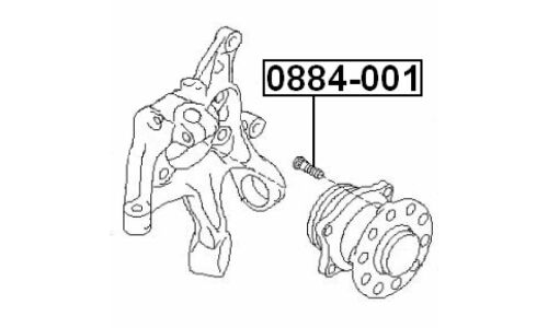 Шпилька колесная Febest 0884-001, для Mazda / Subaru, M12x1.25(R), длина 45мм, 1 шт