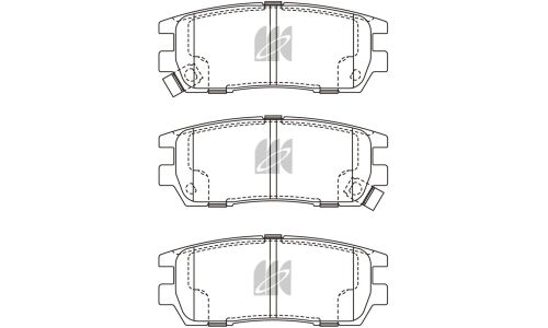 Колодки тормозные дисковые Kashiyama, задние, комплект на ось (4 шт), арт. D6054MH