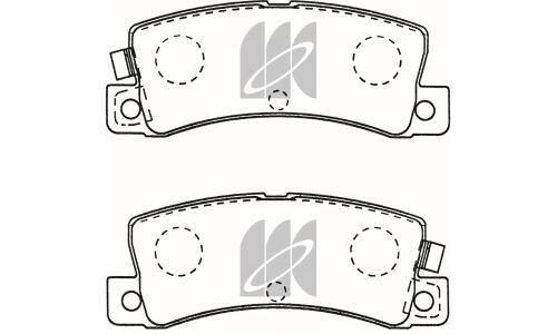 Колодки тормозные дисковые Kashiyama, задние, комплект на ось (4 шт), арт. D2048M