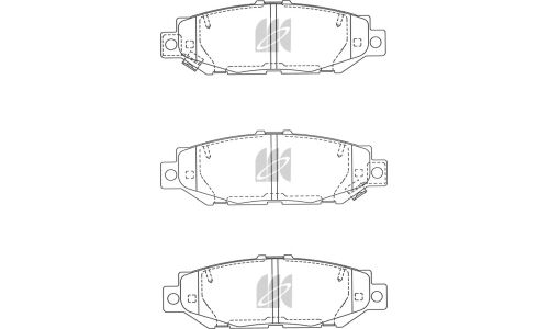 Колодки тормозные дисковые Kashiyama, задние, комплект на ось (4 шт), арт. D2125MH