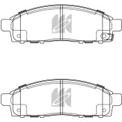 Колодки тормозные дисковые Kashiyama, передние, комплект на ось (4 шт), арт. D6128MH