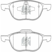 Колодки тормозные дисковые Kashiyama, передние, комплект на ось (4 шт), арт. D3128H