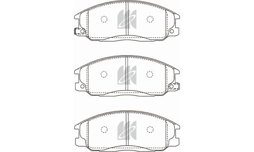 Колодки тормозные дисковые Kashiyama, передние, комплект на ось (4 шт), арт. D11103MH
