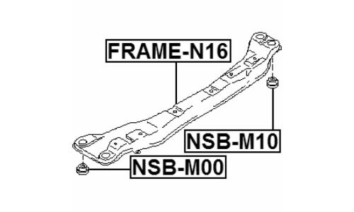 Втулка подрамника Febest, арт. NSB-M10