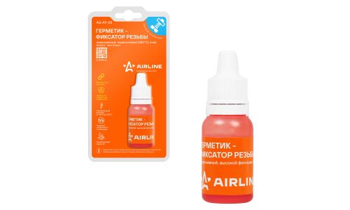 Фиксатор резьбы Airline, неразъёмный, термостойкий (до +250°C), флакон 6мл, арт. AGAF03