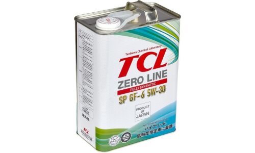 Масло моторное TCL Zero Line 5w30, синтетическое, API SP, ILSAC GF-6A, для бензинового двигателя, 4л, арт. Z0040530SP