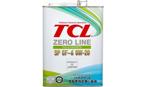 Масло моторное TCL Zero Line 0w20, синтетическое, API SP, ILSAC GF-6A, для бензинового двигателя, 4л, арт. Z0040020SP