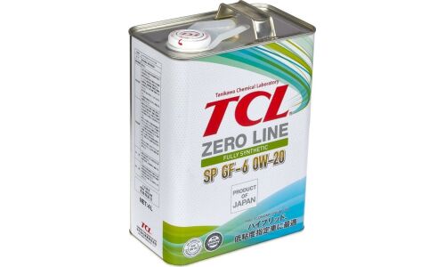 Масло моторное TCL Zero Line 0w20, синтетическое, API SP, ILSAC GF-6A, для бензинового двигателя, 4л, арт. Z0040020SP