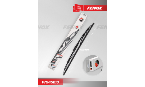 Щётка стеклоочистителя Fenox 450мм (18") каркасная, летняя, крепление J-Hook, 1 шт, арт. WB45010