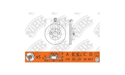 Тормозной диск NiBk, арт. RN1365