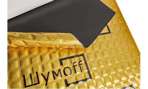 Вибропоглощающий материал Шумoff M4, толщина 4мм, 6.6кг/м², КМП 0.4, лист 370х270мм, арт. 0137003