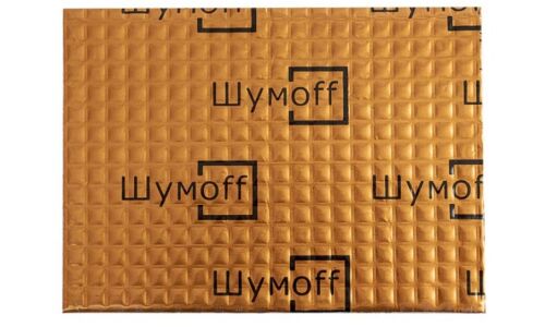Вибропоглощающий материал Шумoff M4, толщина 4мм, 6.6кг/м², КМП 0.4, лист 370х270мм, арт. 0137003