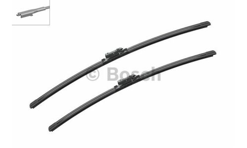 Щетка стеклоочистителя Bosch Aerotwin 650мм (26") + 600мм (24") бескаркасная, всесезонная, со спойлером, для леворульных авто, крепление Pinch Tab, комплект 2 шт, арт. 3397007215