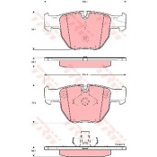 Колодки тормозные дисковые TRW, комплект на ось (4 шт), арт. GDB1526