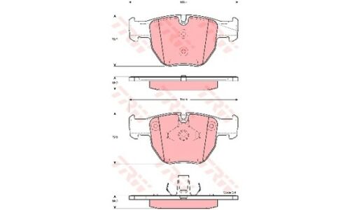 Колодки тормозные дисковые TRW, комплект на ось (4 шт), арт. GDB1526
