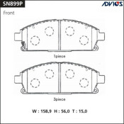 Колодки тормозные дисковые Advics передние, комплект на ось (4 шт), арт. SN899P
