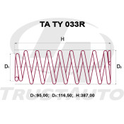 Пружина подвески TrustAuto усиленная, задняя, арт. TA TY 033R