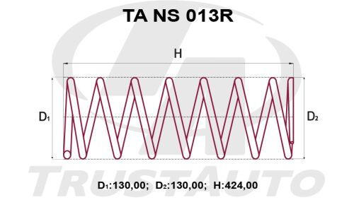 Пружина подвески TrustAuto усиленная, задняя, арт. TA NS 013R