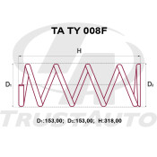 Пружина подвески TrustAuto усиленная, передняя, арт. TA TY 008F