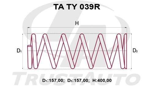 Пружина подвески TrustAuto усиленная, задняя, арт. TA TY 039R