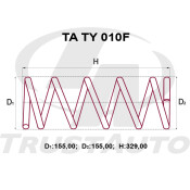 Пружина подвески TrustAuto усиленная, передняя, арт. TA TY 010F