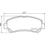 Колодки тормозные дисковые Nisshinbo передние, комплект на ось (4 шт), арт. NP2048 (PF-2546)
