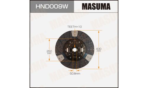 Диск сцепления Masuma (430х250х10х50.8 мм), арт. HND009W