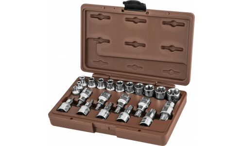 Набор торцевых головок Ombra, под размеры 1/2" и 3/8", комплект 22 предмета, арт. 55582