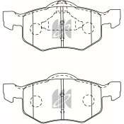 Колодки тормозные дисковые Kashiyama, передние, комплект на ось (4 шт), арт. D3114