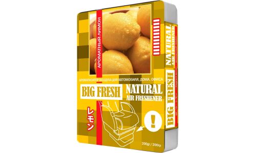 Ароматизатор под сиденье FKVJP Big Fresh Ароматный лимон, гелевый, плоский футляр 200мл, арт. AR-BF15