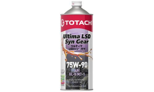 Масло трансмиссионное Totachi Ultima LSD Syn-Gear 75w90, синтетическое, API GL-5/MT-1, для МКПП, мостов и дифференциалов повышенного трения, 1л, арт. G3304