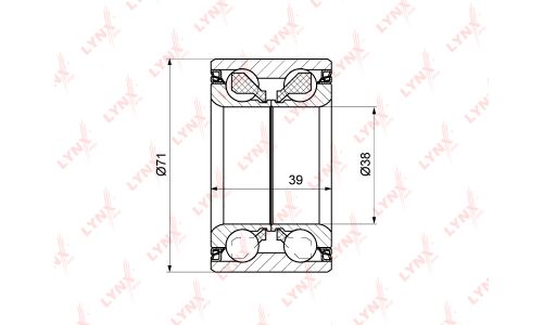 Подшипник ступицы колеса LYNXauto, арт. WB-1253