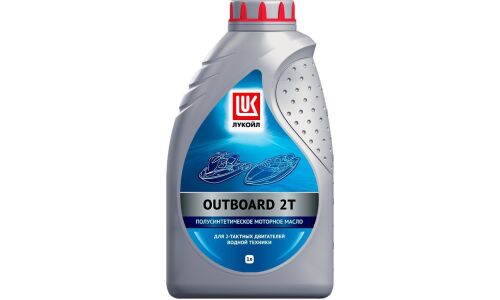 Масло для лодочных моторов Лукойл Outboard 2T, полусинтетическое, NMMA TC-W3, 2-тактное, 1л, арт. 1670488