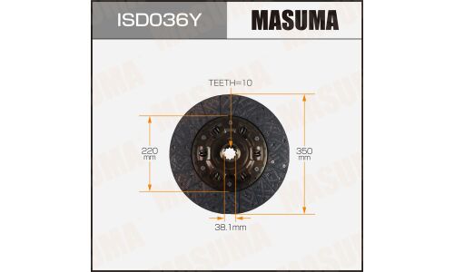 Диск сцепления Masuma (350х220х10х38.1мм), арт. ISD036Y