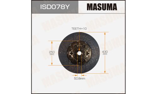 Диск сцепления Masuma (430х250х10х50.8мм), арт. ISD078Y