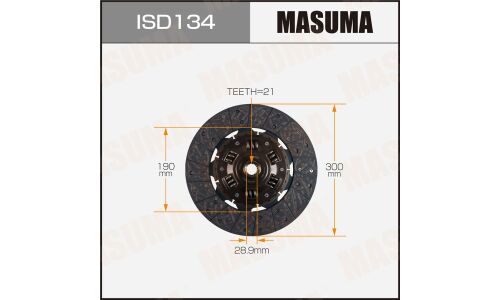 Диск сцепления Masuma (300х190х21х28.9мм), арт. ISD134