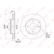 Диск тормозной LYNXauto, арт. BN-1109