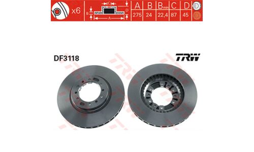 Тормозной диск TRW, арт. DF3118