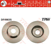 Тормозной диск TRW, арт. DF4983S Тормозной диск TRW, арт. DF4983S