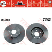 Тормозной диск TRW, арт. DF4161 Тормозной диск TRW, арт. DF4161